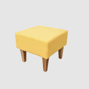 Square Shape Puffy With Teak Wood Legs